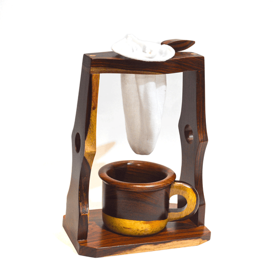Wooden coffee brewer with mug and bag - Medium