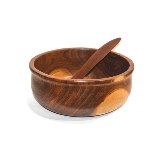 www.costaricacongo.com www.costaricagiftshops.com gift souvenir handmade Wooden Salad Bowl 9" Guapinol with Serving tools