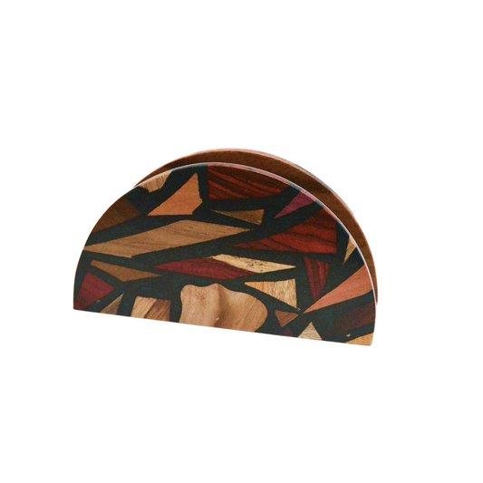 Wooden napkin holder - Round Green