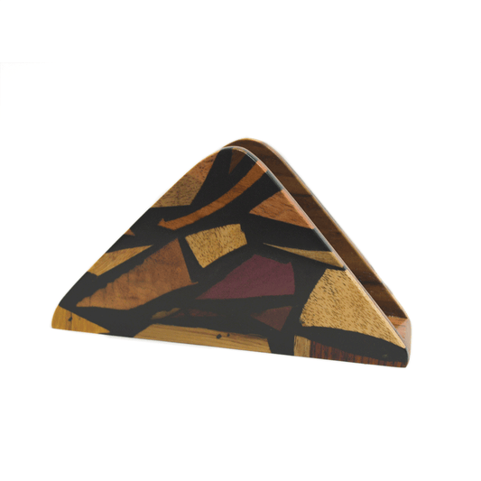 Wooden napkin holder - Triangle Brown