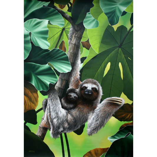 www.costaricacongo.com www.costaricagiftshops.com gift souvenir handmade Giclee Art Work - Sloths