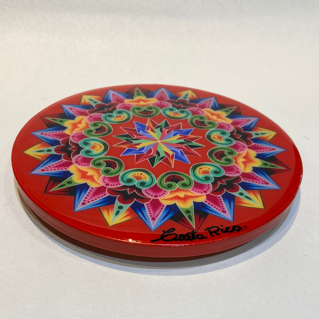 Costa Rican Wooden Trivet - Oxcart design 7"
